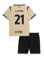 Billige Barcelona Frenkie de Jong #21 Bortedraktsett Barn 2025-26 Kortermet (+ Korte bukser)